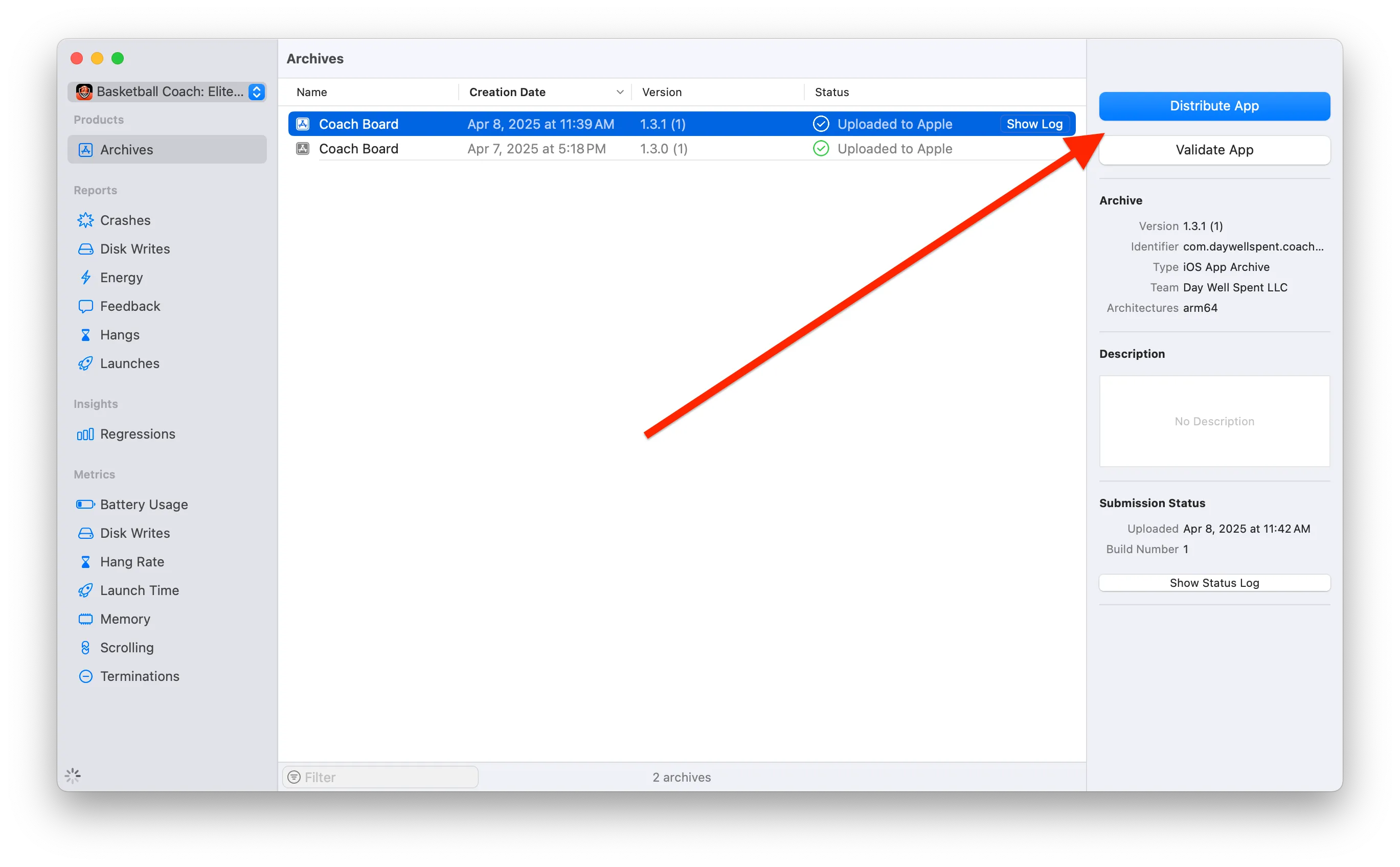 Distributing an app via the Xcode Organizer