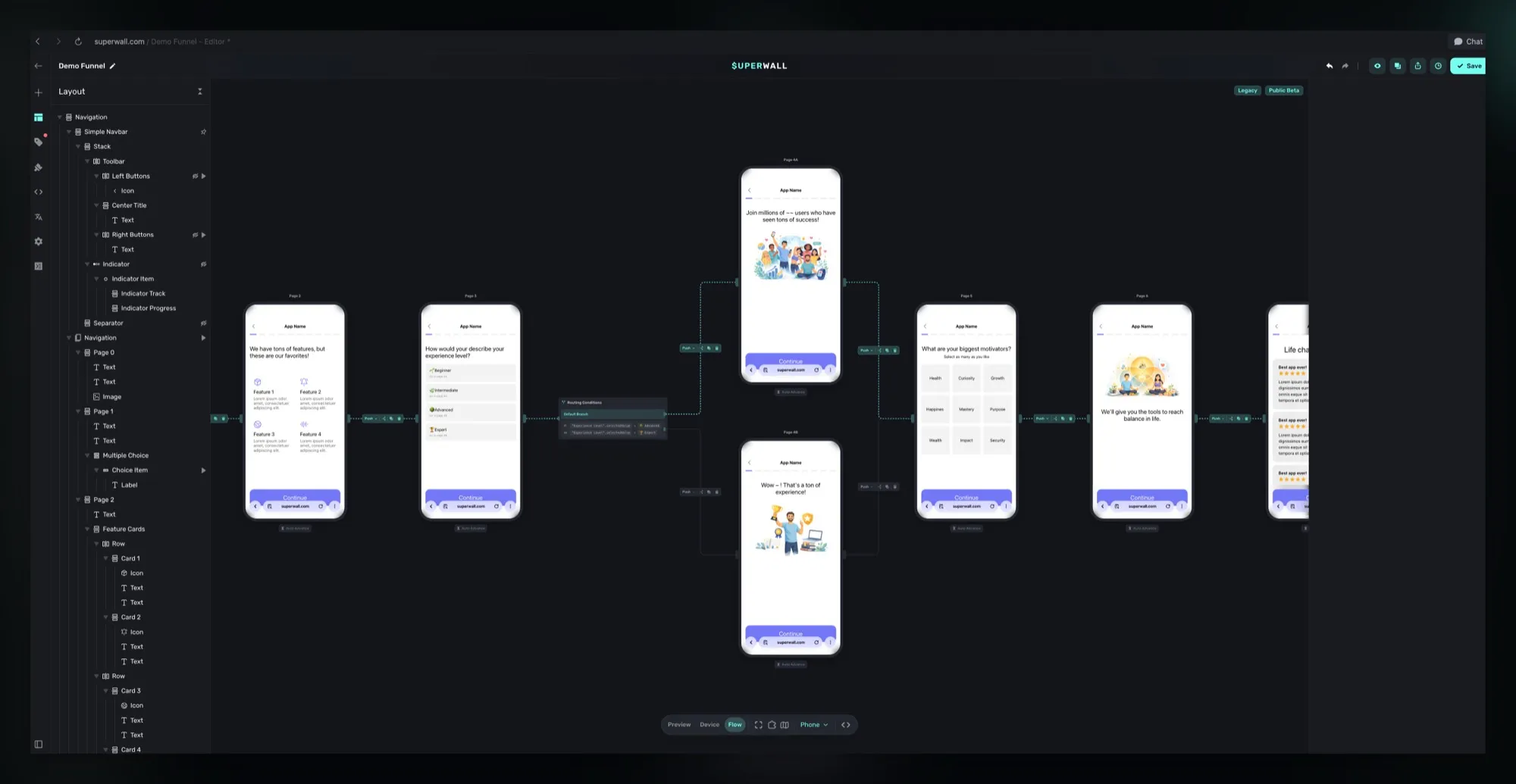 Web Flows are part of Superwall's Flows feature, adapted for web-to-app journeys.