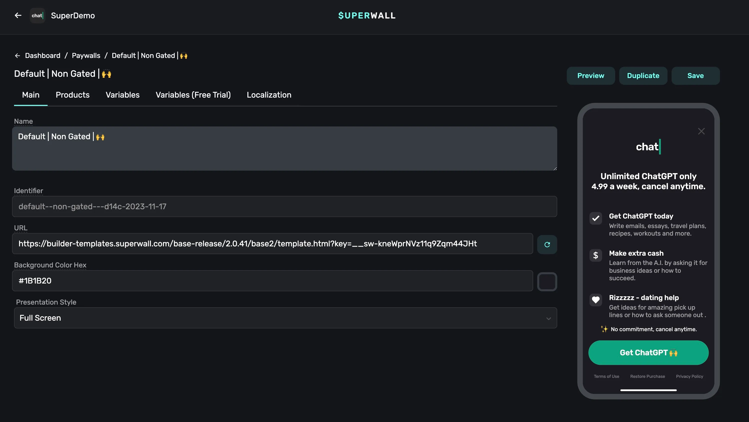 A paywall from Superwall's first editor still rendering identically on-device years later.