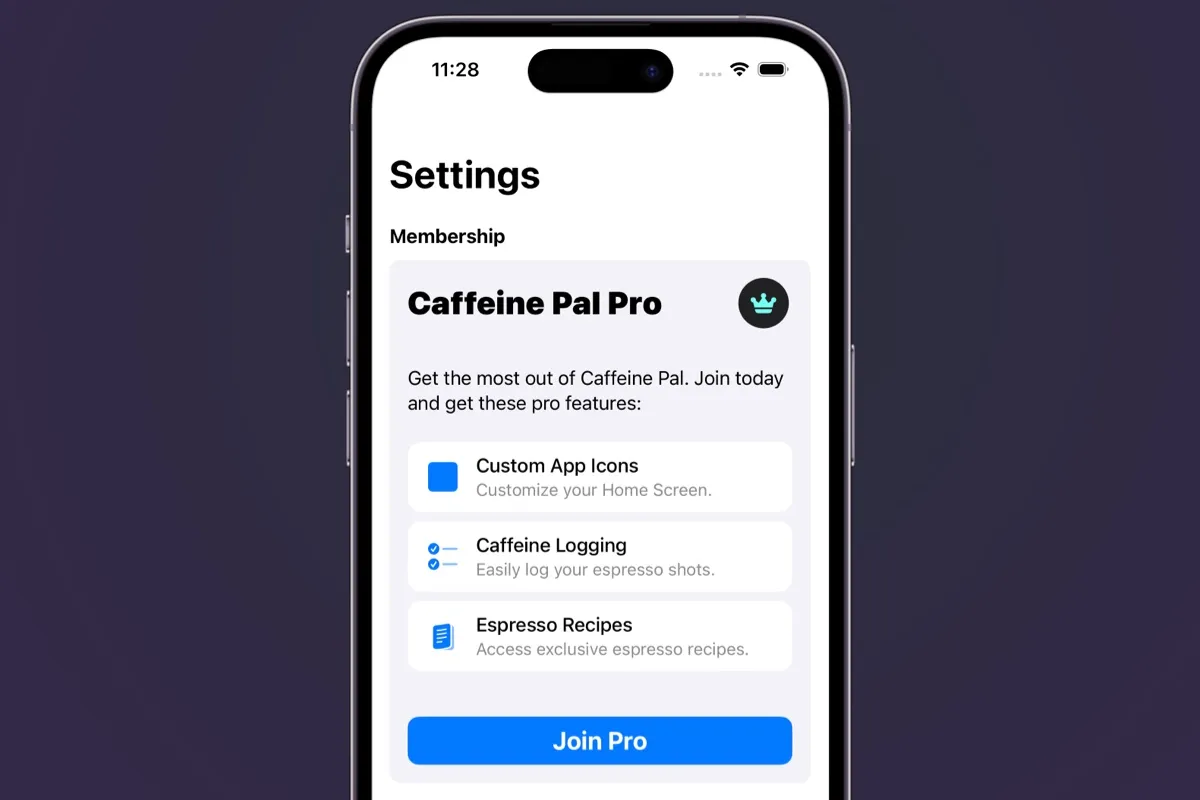 An upsell in settings.
