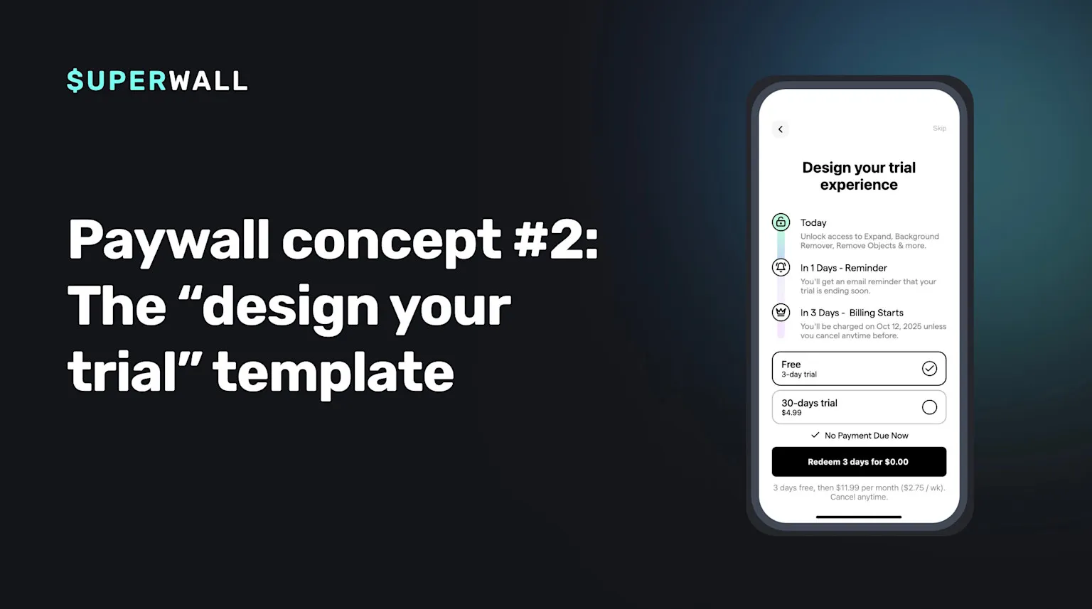 Designing a trial lets users feel completely in control.