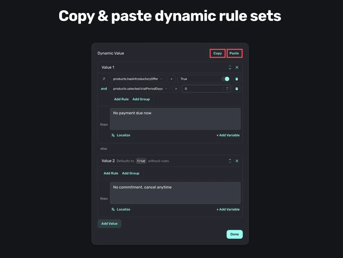 Copying dynamic rules across paywalls in Superwall
