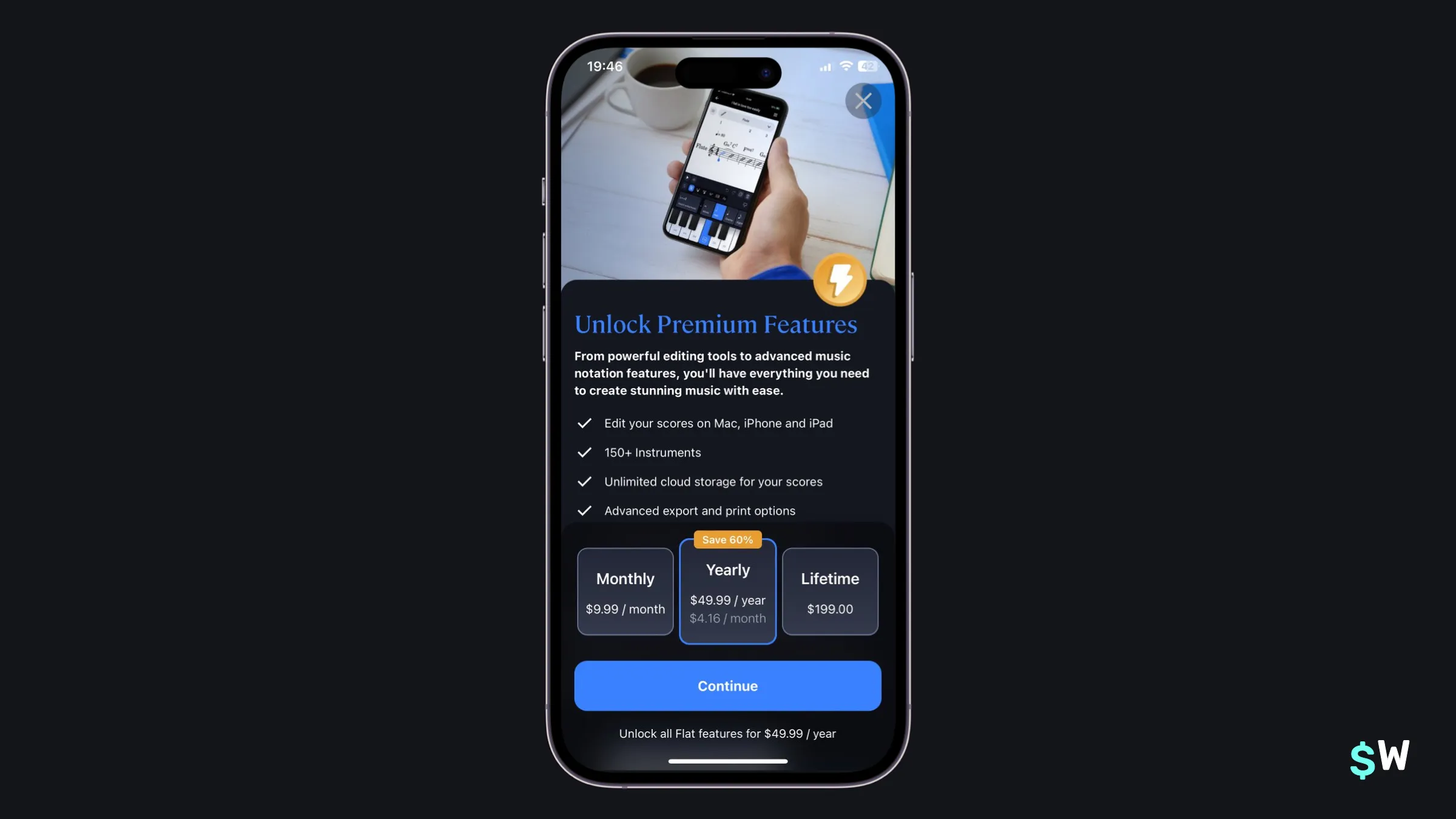 Flat paywall showing all pricing and benefits together
